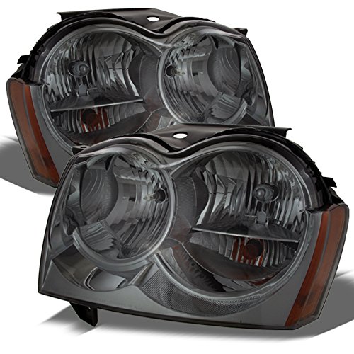 AKKON Smoked Headlights Replacement Pair for Jeep Grand Cherokee - Driver & Passenger Side - Upgrade Your Ride for Night Driving & Off-Road Adventures