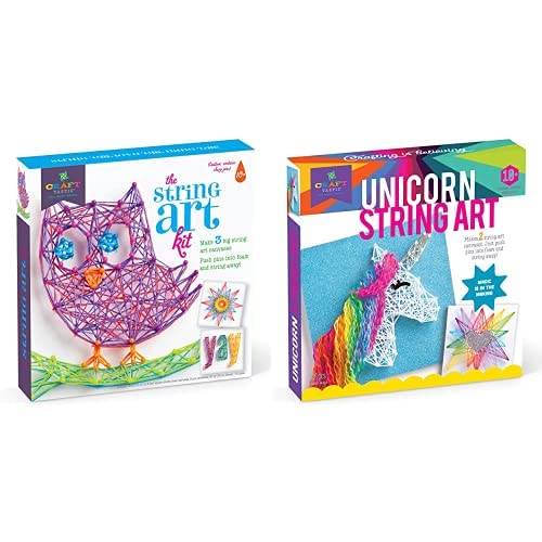 String Art Kit for Kids & Adults - DIY Craft Kit with 3 Owl Canvases & 2 Unicorn Canvases - Creative Home Decor & Gift Idea for Birthday, Party, Classroom Activities