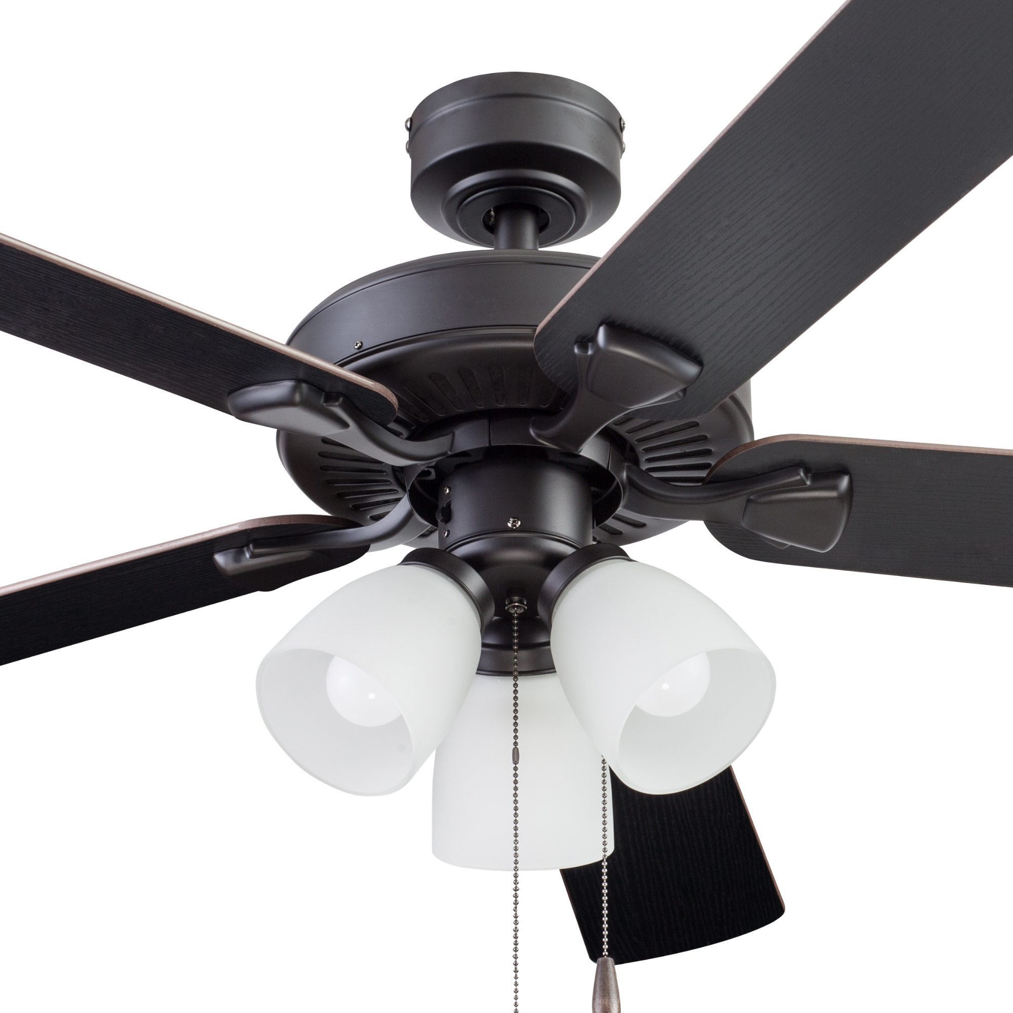 52 Inch Stannor Ceiling Fan with Pull Chain - Espresso Bronze Finish - Energy Efficient & Quiet Operation - Perfect for Living Room, Bedroom, or Outdoor Patio