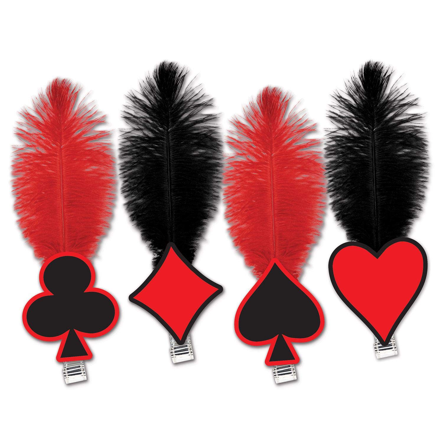 Beistle 50-Piece Playing Card Suit Tiaras - Black, Red, Silver for Casino, Poker, and Costume Party Themes | Perfect for Halloween, Cosplay, and Themed Events