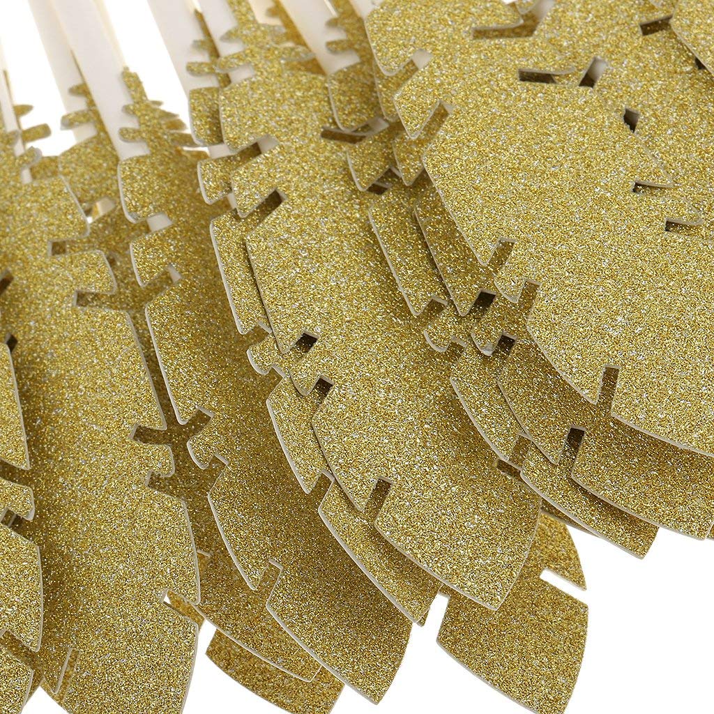 30pcs Gold Glitter Feather Cake Toppers - Elegant Cupcake Food Picks for Baby Shower, Birthday Party & Wedding Cake Decorations - Perfect for DIY Desserts and Special Celebrations