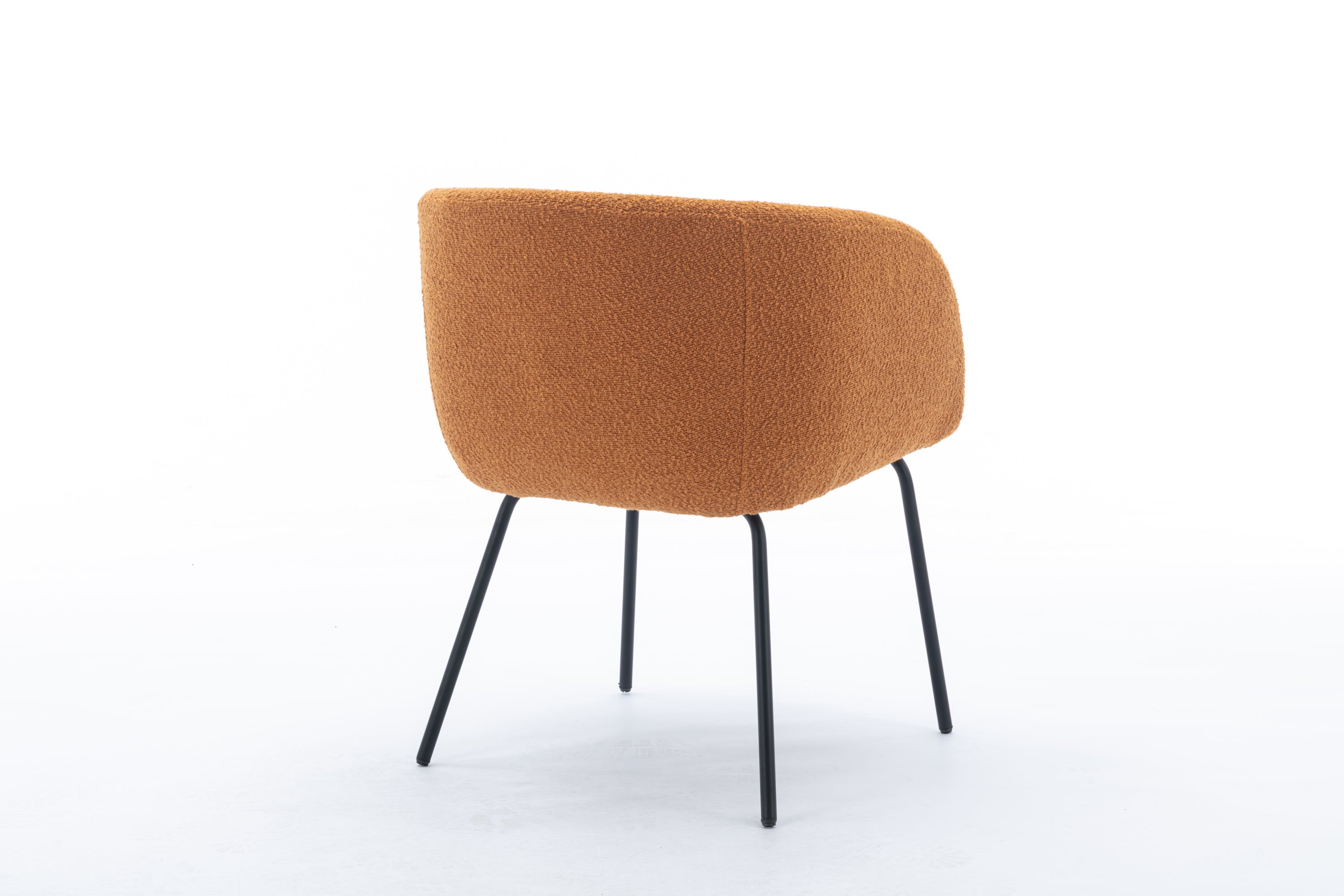 039 Set of 1 Boucle Fabric Dining Chair With Black Metal Legs - Modern Upholstered Accent Chair for Dining Room, Kitchen, Office or Living Room