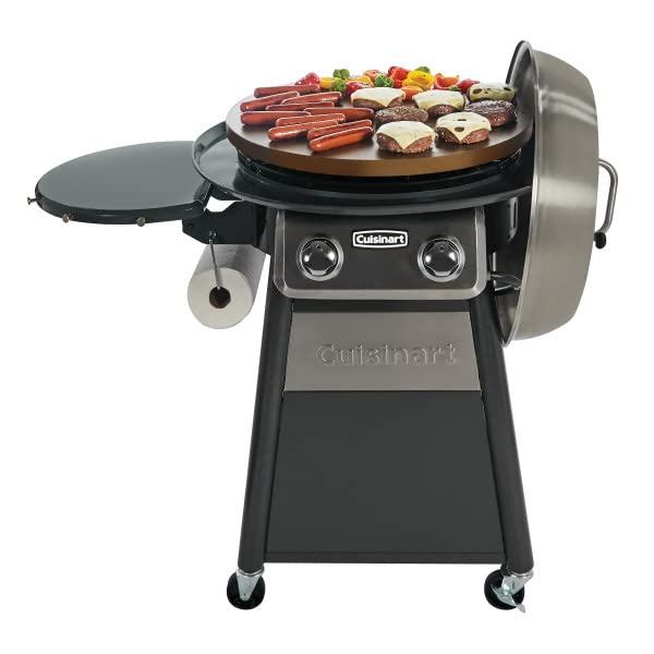 Cuisinart CGG-888 22-Inch Outdoor Flat Top Gas Grill with Stainless Steel Lid - 360° Griddle Cooking Center & CGWM-003 Protective Cover for Backyard BBQs, Tailgating, and Outdoor Cooking