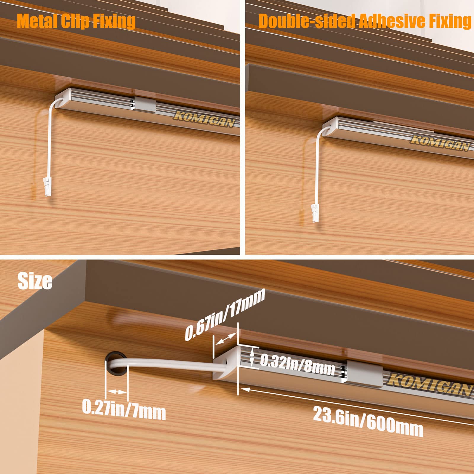 Motion-Activated Cascading LED Stair Lighting Kit KMG-3233 - 23.6