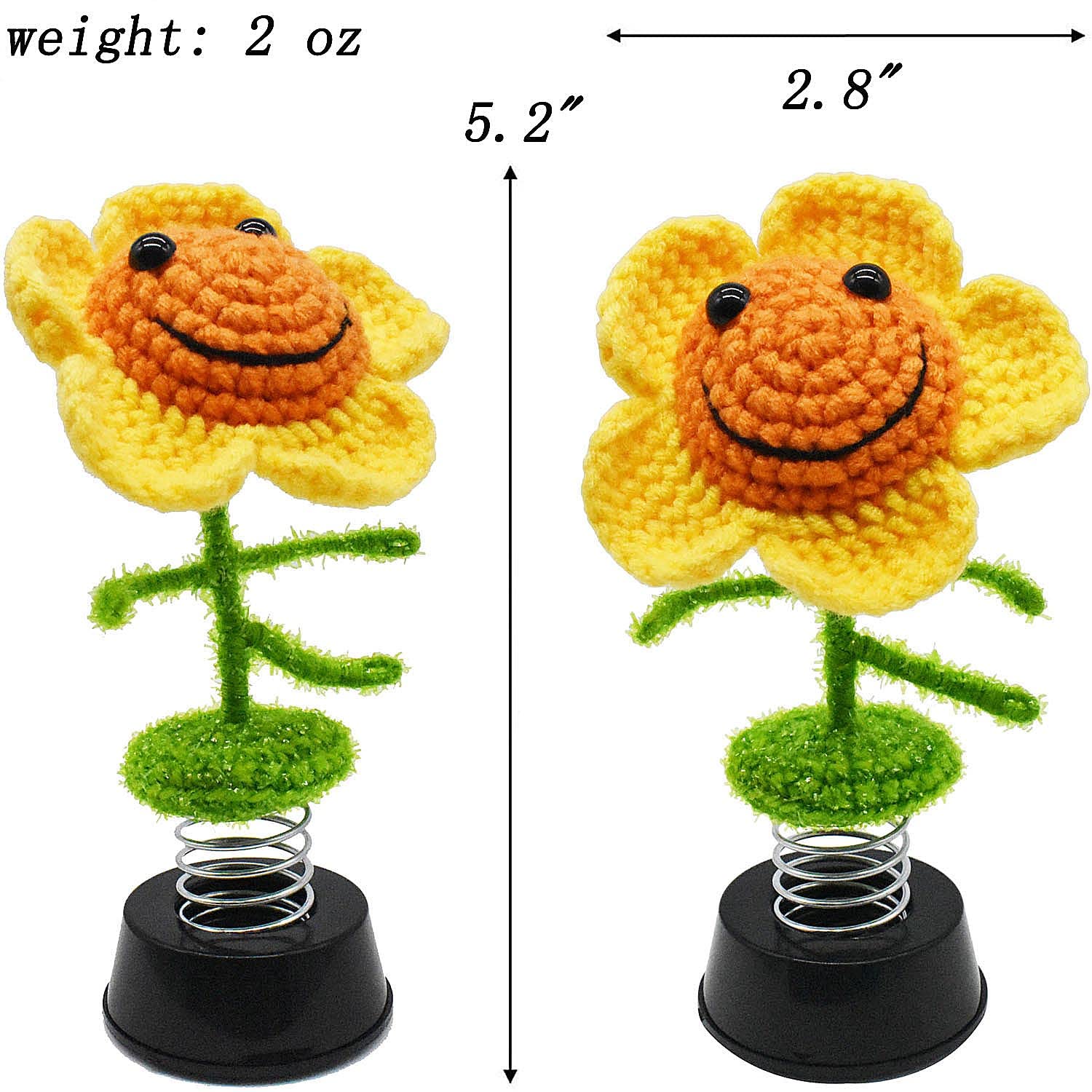 Sunflower Gifts for Women - Adorable Car Dashboard Decor, Home & Office Decoration for Kitchen, Bathroom, Wall & Desk (Yellow) - Perfect for Birthday, Mother's Day & Housewarming Gifts