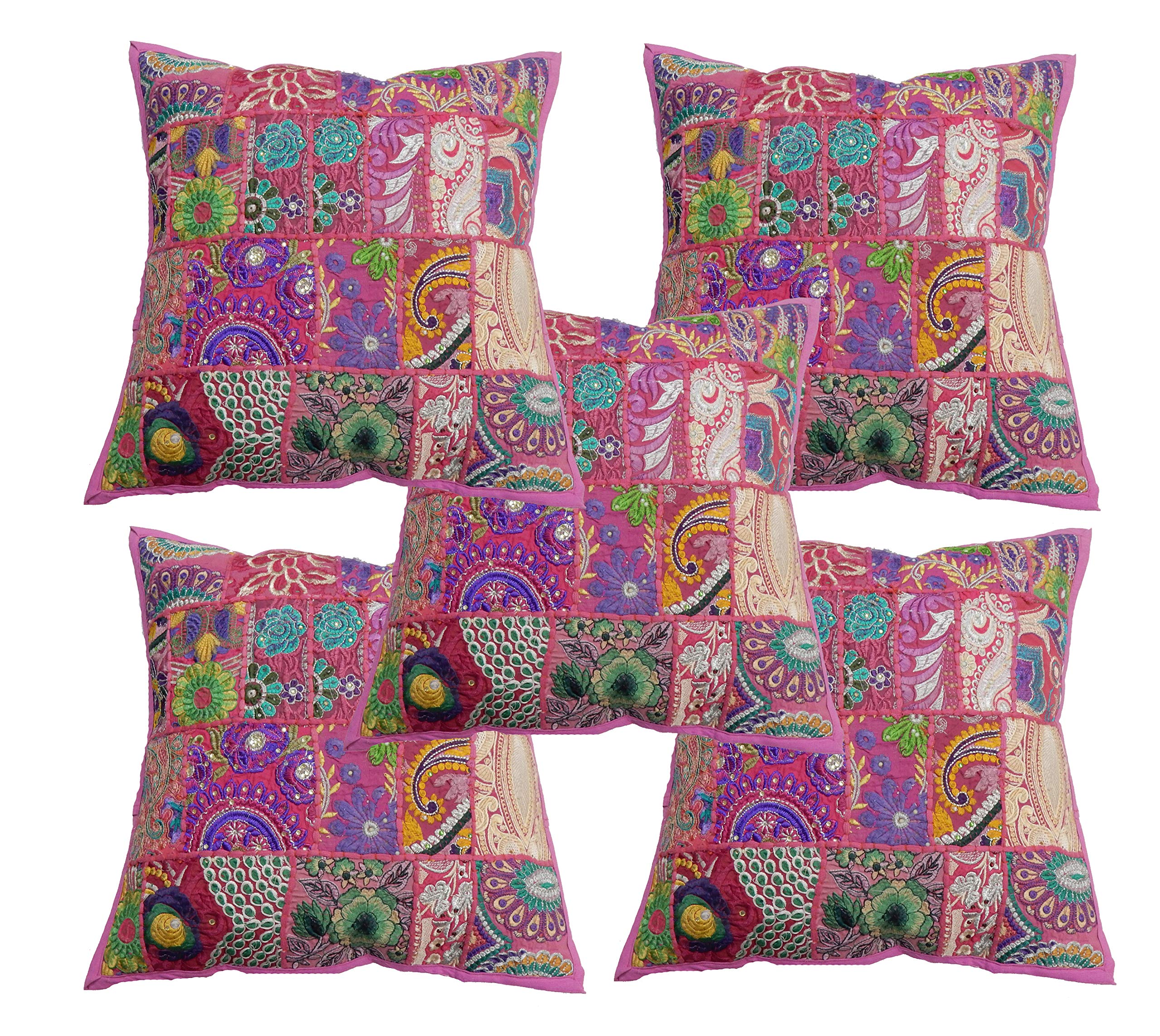 Vintage Embroidered Cushion Cover Set of 5 - 16