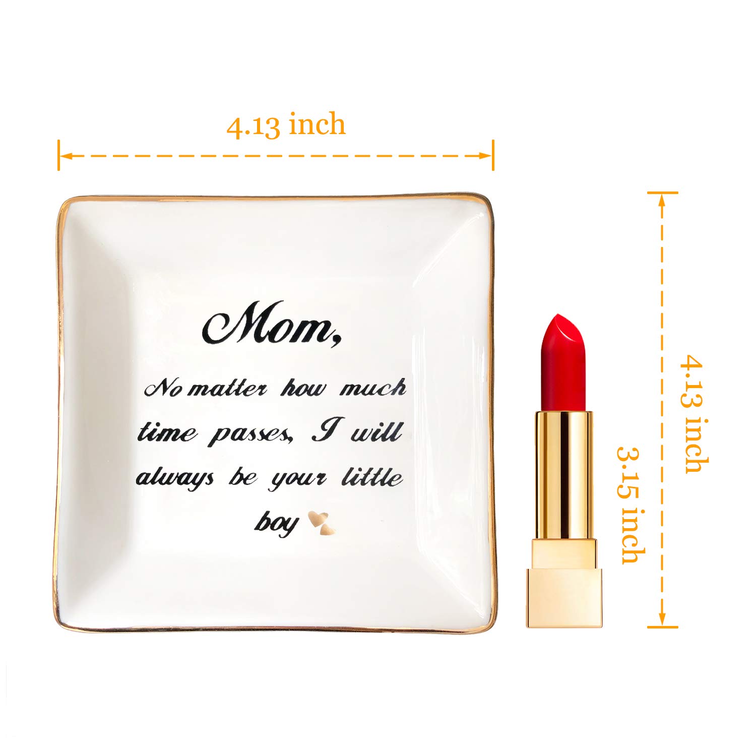 HOME SMILE Ceramic Ring Dish - Elegant Jewelry Tray for Rings, Earrings & Small Accessories - Perfect Gift for Mom, Sister & Friends - Bedroom Vanity, Bathroom Counter & Entryway Organizer