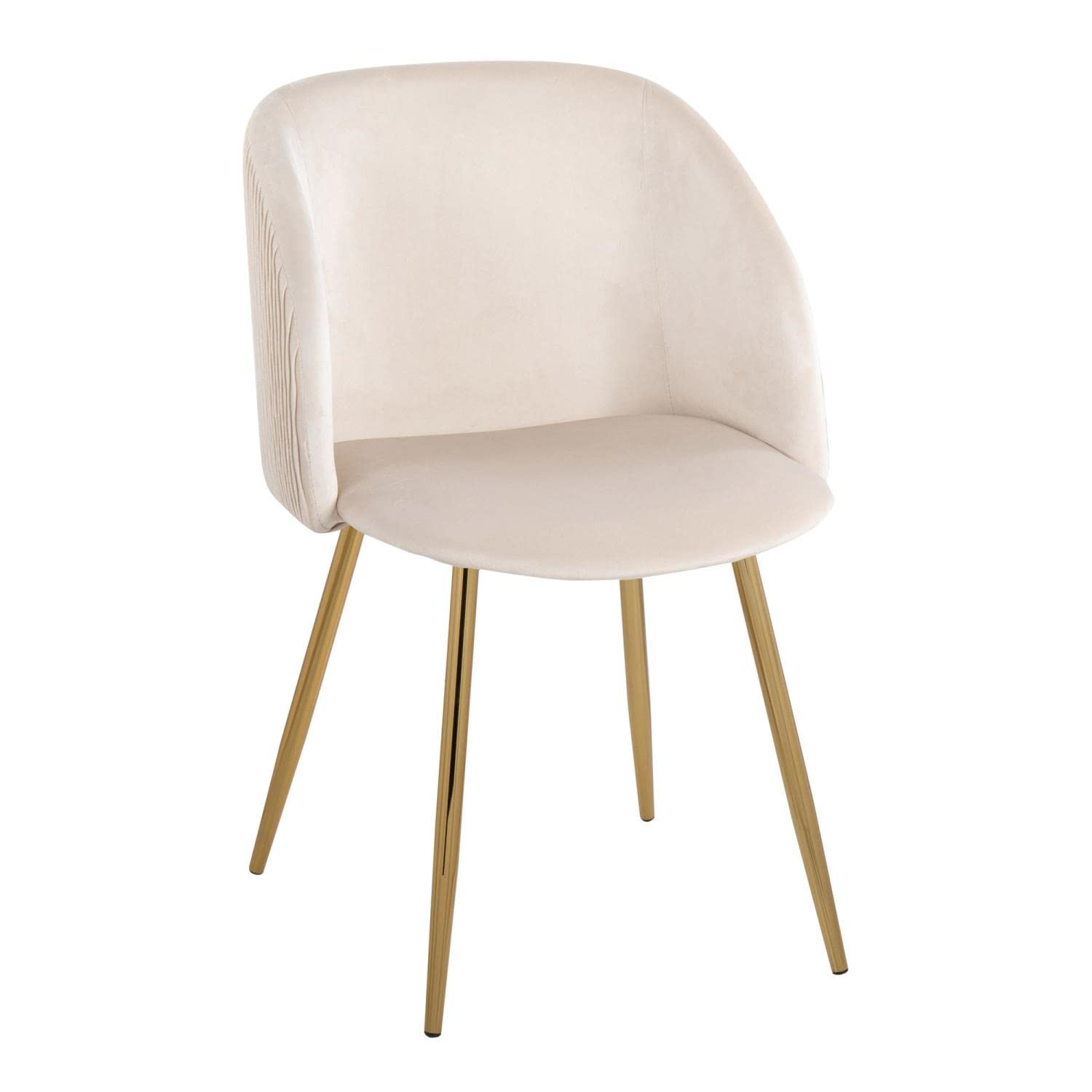 LumiSource Fran Pleated Waves Chair - Set of 2 Modern Upholstered Dining Chairs with Wave Design for Kitchen, Dining Room & Home Decor | Comfortable Seating for Family Meals & Entertaining Guests