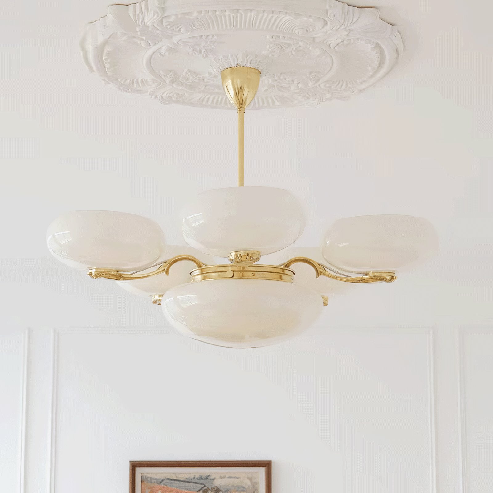 Elegant Brass Radiance Orb Chandelier - Modern Ceiling Light Fixture for Dining Room, Living Room & Bedroom Decor