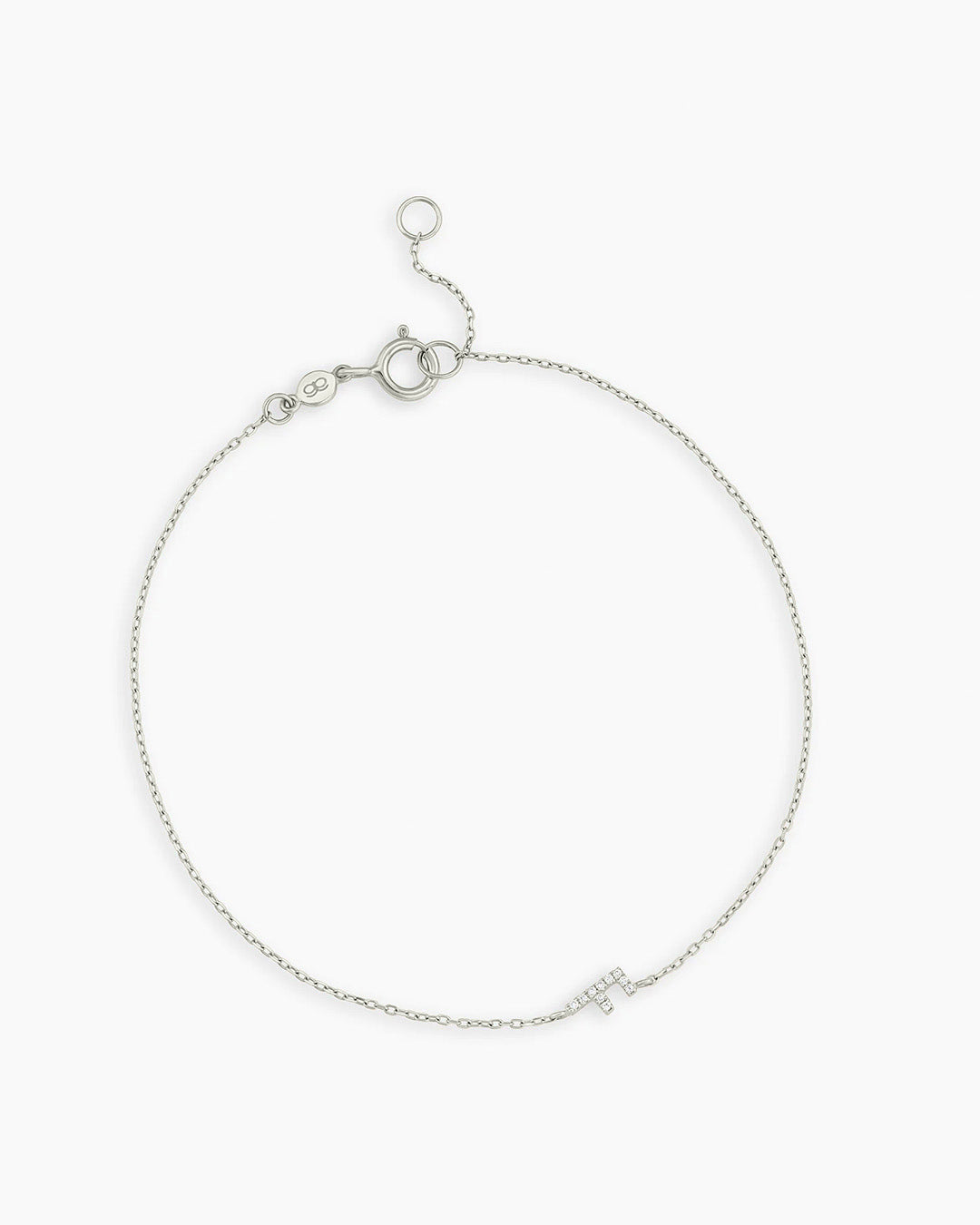 Diamond Pavé Alphabet Bracelet - Personalized Initial Letter Bracelet for Women, Sterling Silver or Gold Plated, Elegant Gift for Birthday, Anniversary, Valentine's Day | Perfect for Everyday Wear & Special Occasions