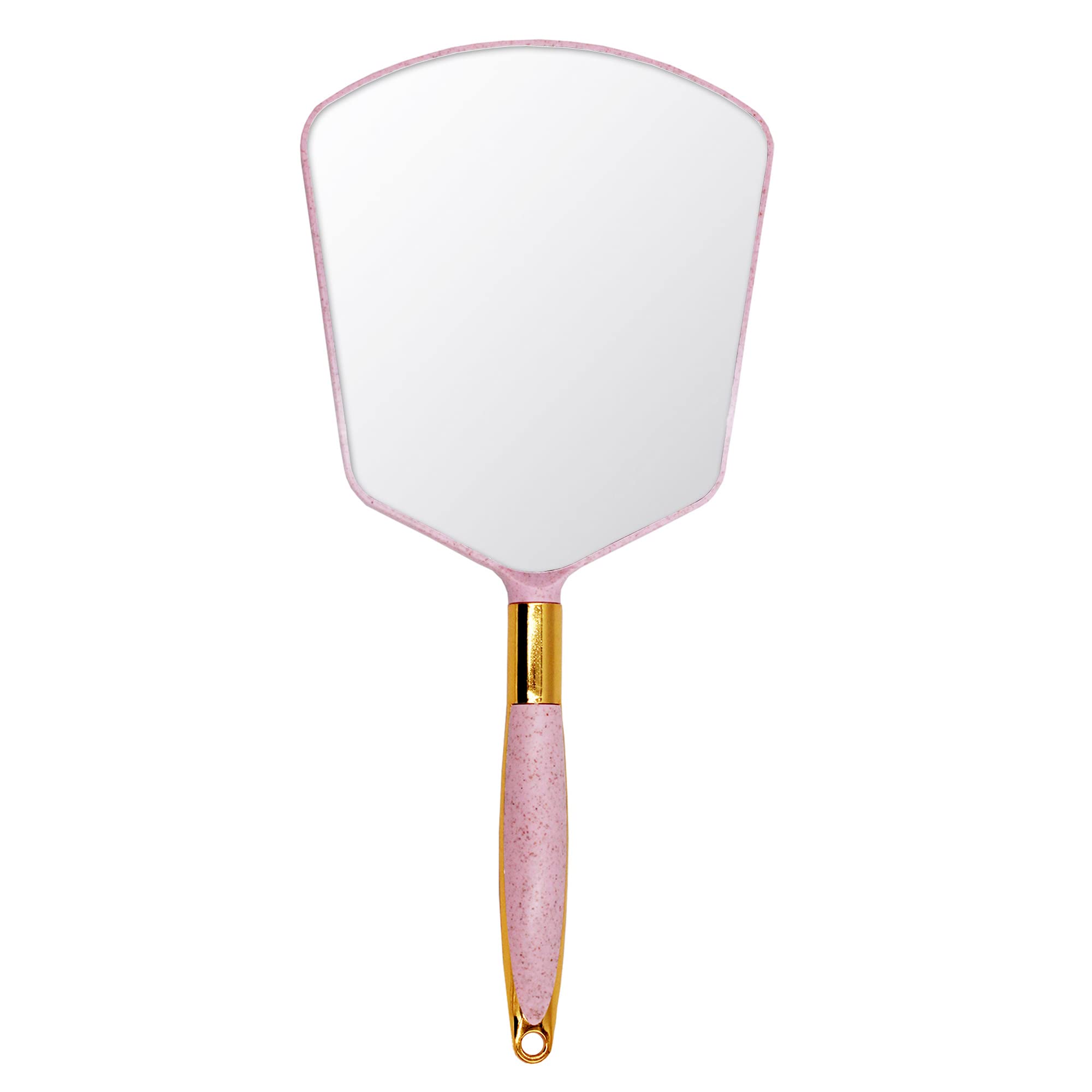 Eaoundm Handheld Mirror with Handle - Pink Makeup Mirror for Bathroom & Bedroom, Wall Mountable Hair Styling Mirror for Salon & Home (6