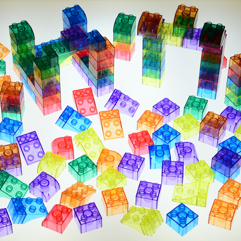 Transparent Building Bricks for Preschoolers - STEM Educational Toys for Kids, Creative Construction Blocks for Classroom & Home Learning Activities