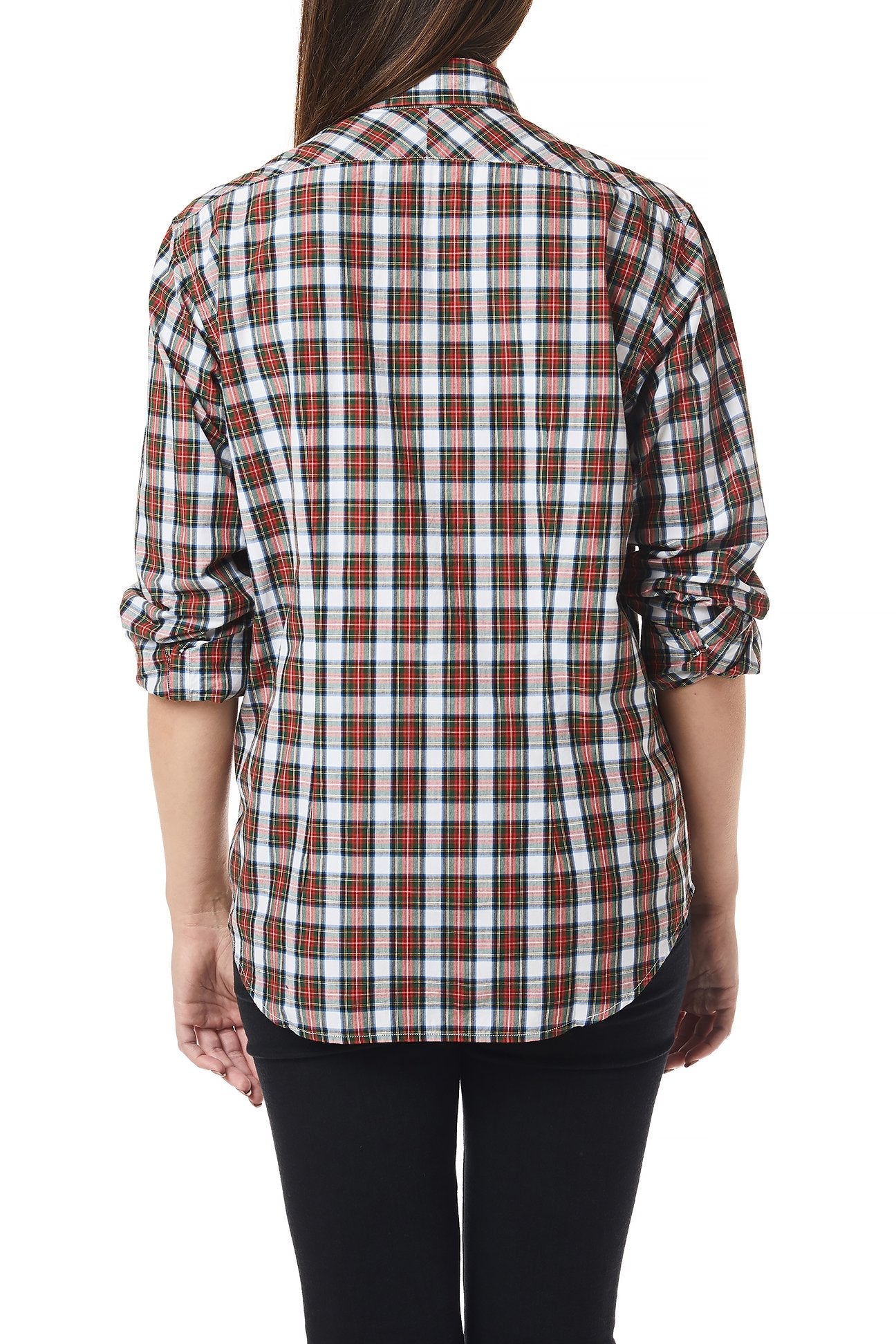 Women's Button Down Shirt Dress in Stewart Tartan Plaid - Stylish & Comfortable for Work, Office, and Casual Outings
