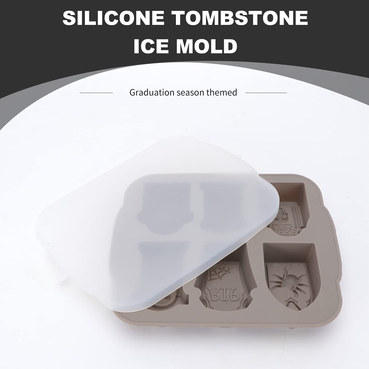 Halloween Tombstone Ice Maker - Silicone Ice Mold & Tray for Spooky Cocktails, Party Drinks, and Themed Beverages