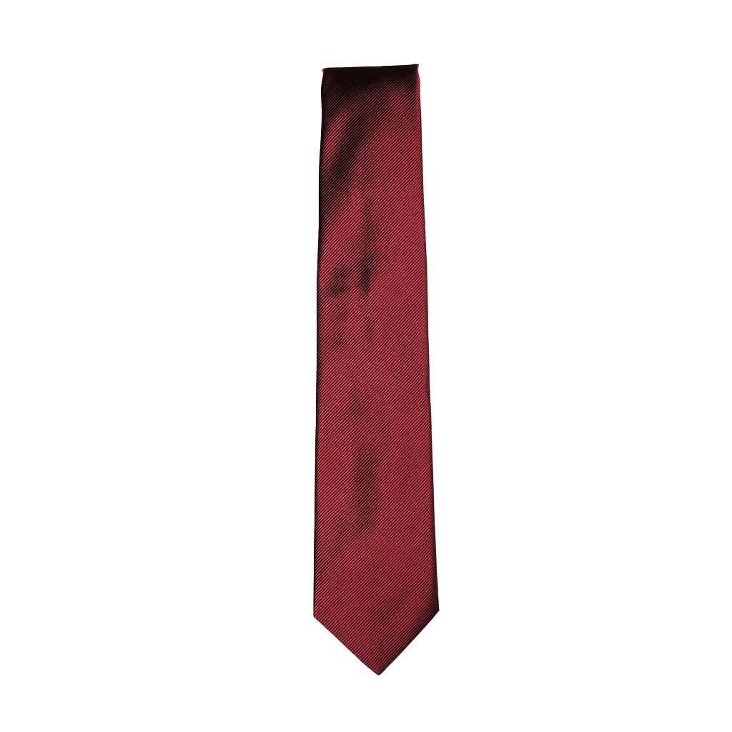 HEMLEY Micro Stripe Silk Tie in Dark Red - Premium Business Necktie for Men, Perfect for Weddings, Office & Formal Occasions
