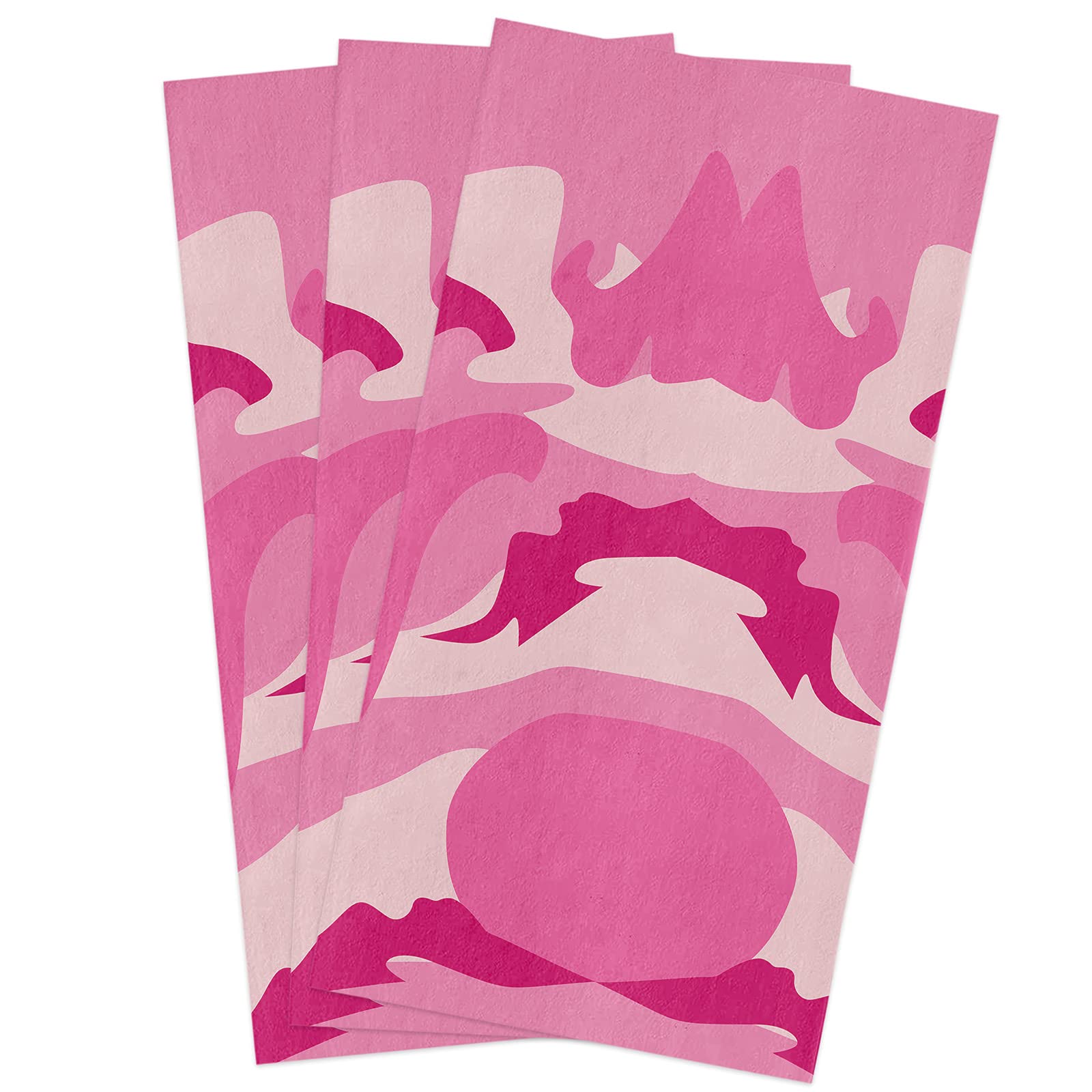 RainbowDay Super Soft Absorbent Cotton Kitchen Towels - 3 Pack (18x28 Inch) for Drying Dishes, Hands, Tea & Bar Use | Camo Print Cleaning Towels for Kitchen, Restaurant & Home Decor