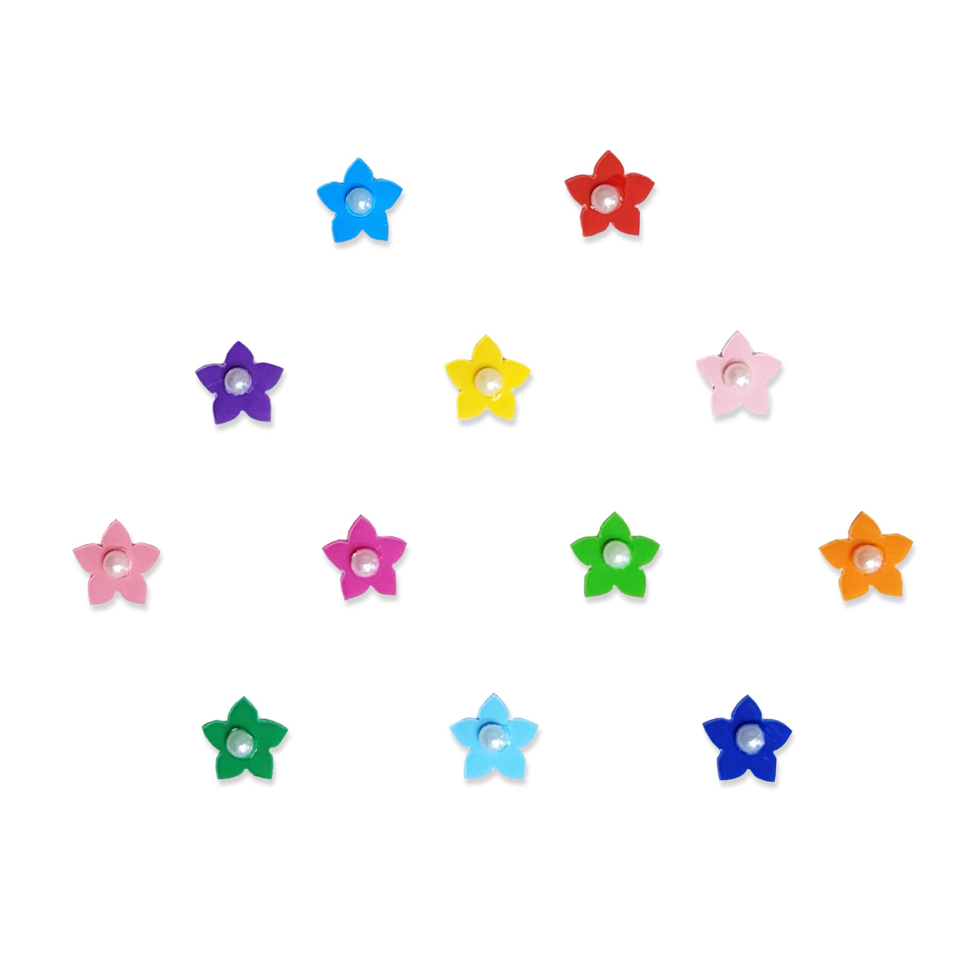 Comet Busters Cute Floral Baby Bindis - 6mm Indian Forehead Stickers for Girls & Kids - Traditional Face Decoration for Festivals, Weddings & Cultural Events (BB007)