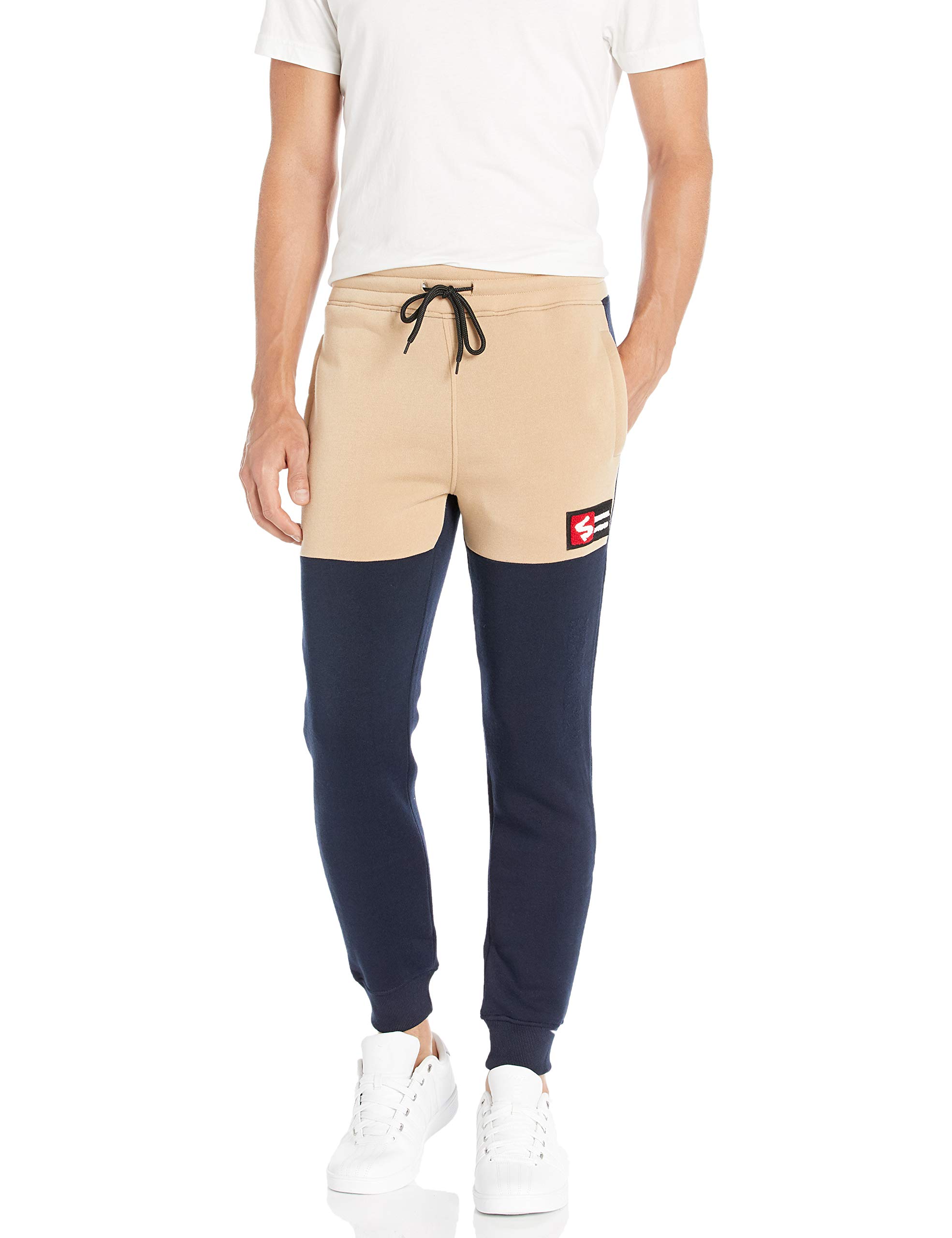 Southpole Men's Fleece Jogger Pants - Comfortable Casual Sweatpants for Lounge, Workout & Streetwear Fashion