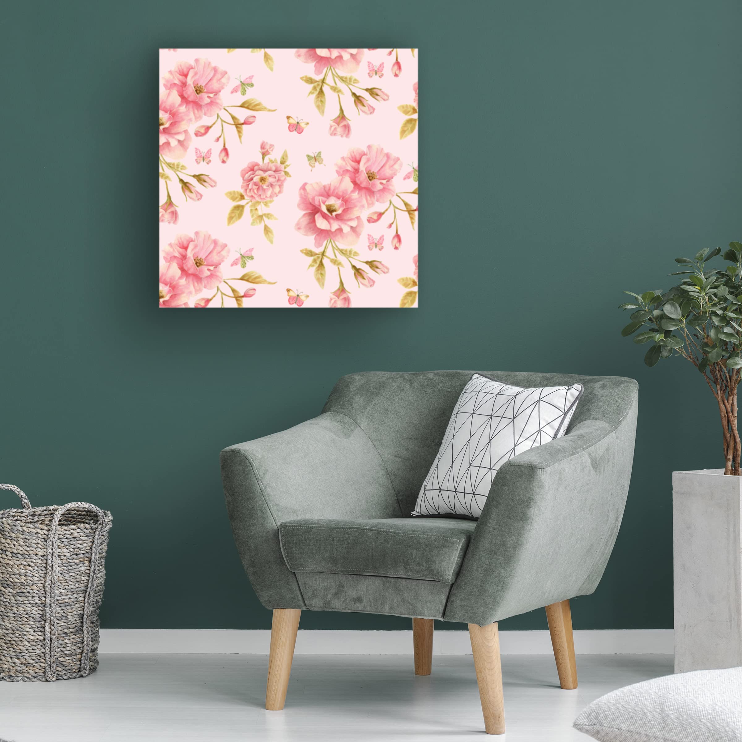 Yachal Design 'Wild Roses 101' Canvas Wall Art Print - Floral Home Decor for Living Room, Bedroom & Office - Trademark Fine Art Collection