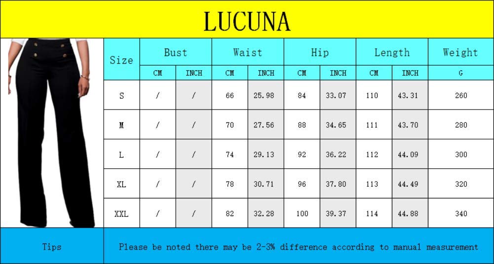 Lucuna Women's High Waisted Work Pants - Professional Office Dress Pants with Button & Straight Leg for Business Women | Perfect for Office Wear, Business Meetings & Formal Occasions