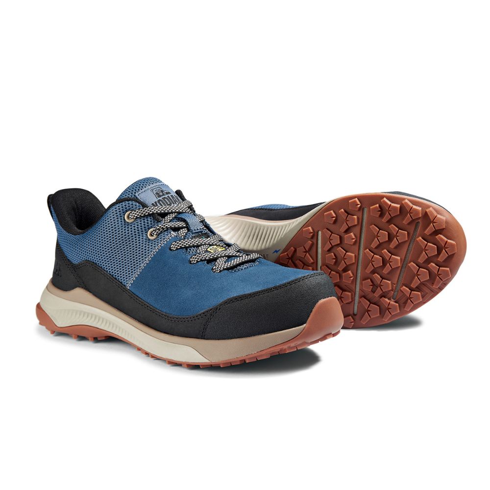 Kodiak Quicktrail Leather Women's Composite Toe Work Safety Athletic Shoes 835BIN - Indigo Blue - Slip Resistant & Comfortable for Construction, Warehouse & Outdoor Work