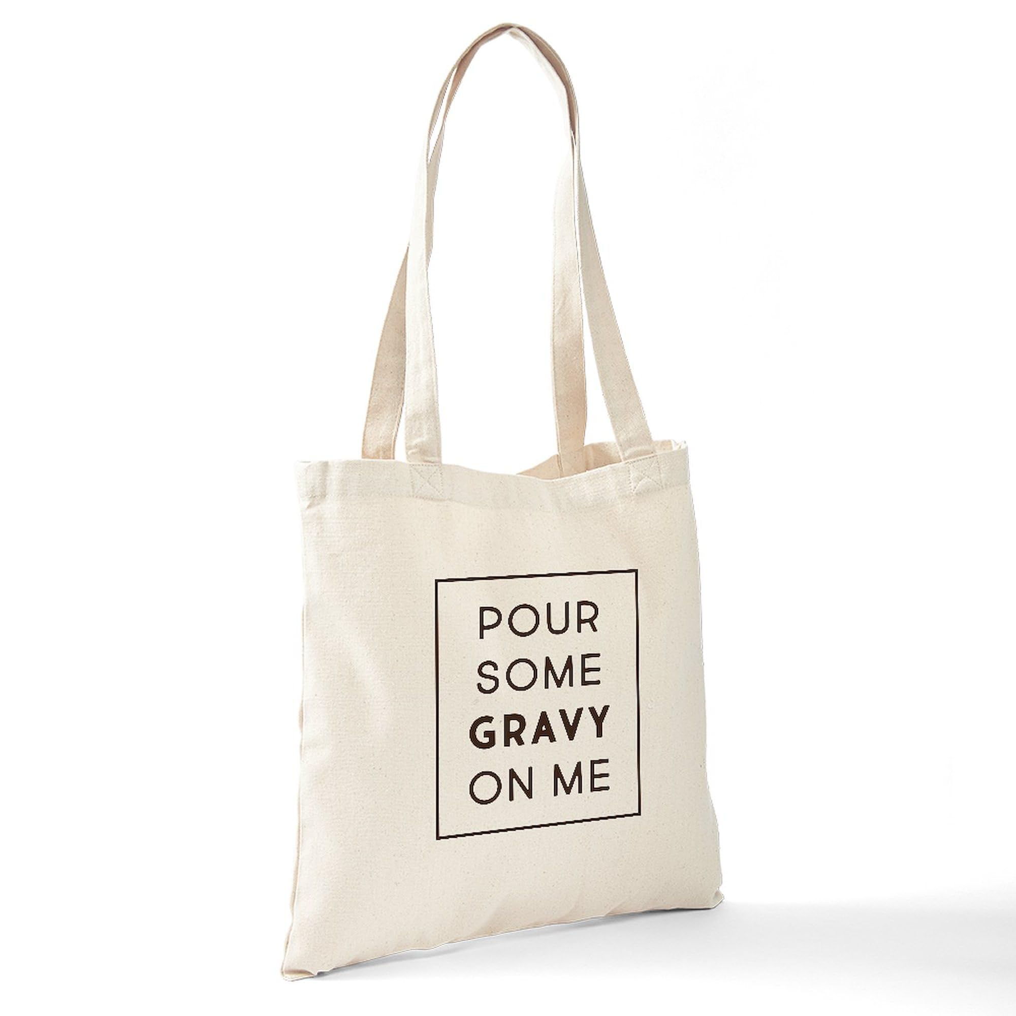 Pour Some Gravy On Me Tote Bag - Natural Canvas Reusable Shopping Bag for Groceries, Beach & Everyday Use | Funny Food Lover Gift Idea