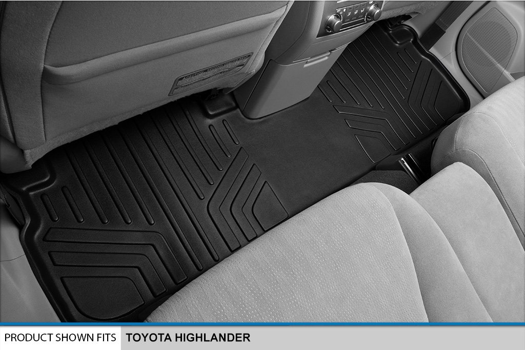 MAXLINER All-Weather Floor Mats & Cargo Liner Set for 2008-2013 Toyota Highlander Hybrid - 3 Row Custom Fit Black Rubber Car Mats - Perfect for Family Road Trips and Outdoor Adventures