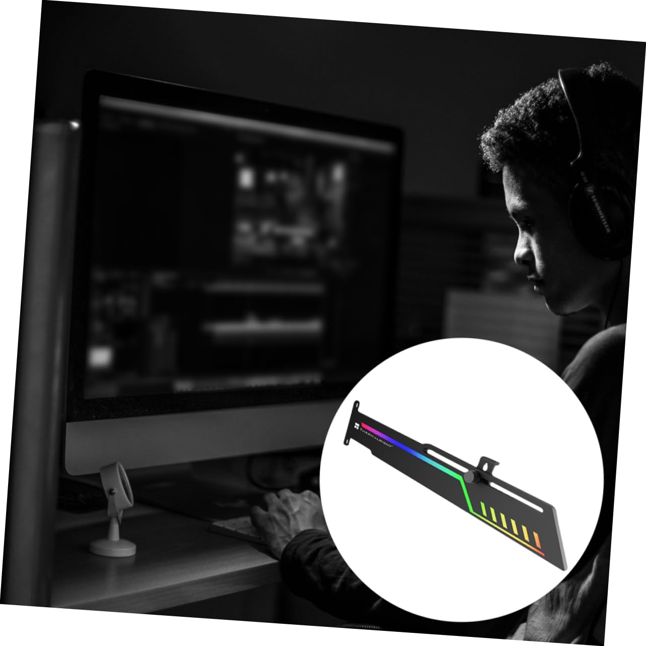 Uonlytech GPU Support Bracket - Heavy Duty Graphics Card Holder with RGB Lighting, Vertical Mount Riser for PC Case - Perfect for Gaming Rigs & Workstation Builds