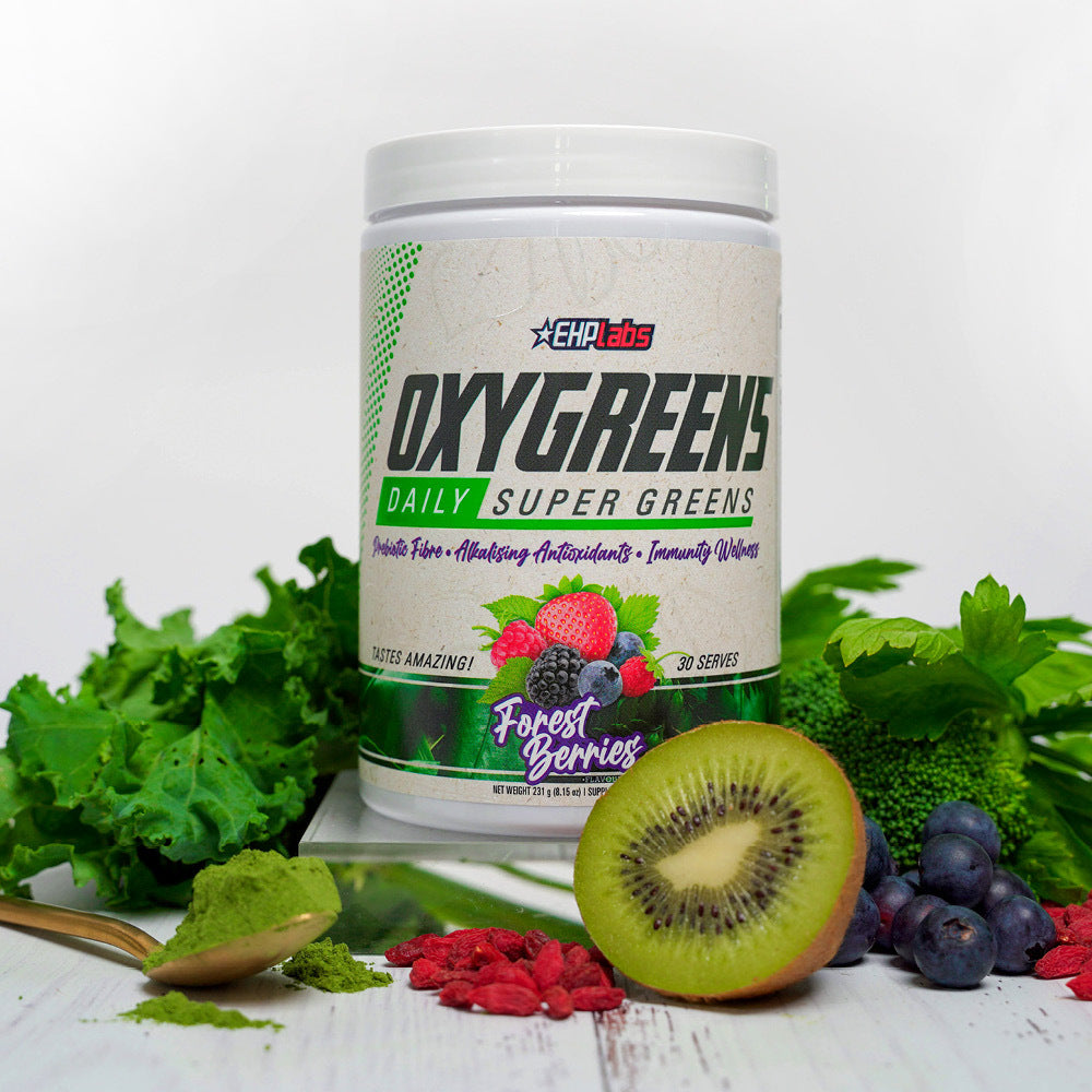 EHP Labs OxyGreens Superfood Powder - 30 Servings | Antioxidant & Detox Supplement for Energy & Immunity Boost | Perfect for Smoothies, Juices & Daily Wellness Routine