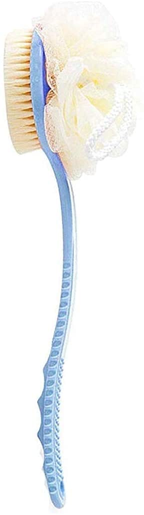 Wofier 2-in-1 Plastic Bath Scrubber Brush with Massager Belt - Exfoliating Body Scrubber for Shower & Bath - Perfect for Back Scrubbing & Skin Care