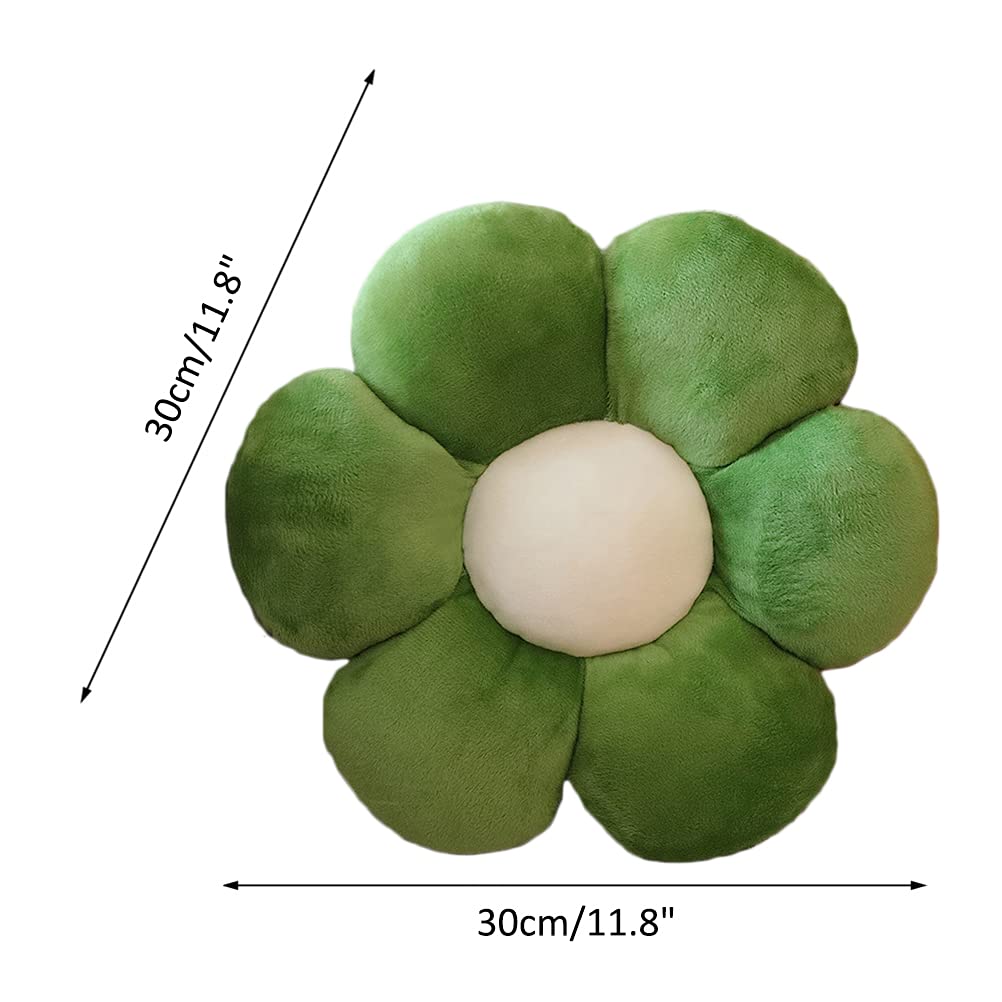 Lannery Floral Plush Throw Pillows - 11.8 Inch Dark Green Floor Cushion for Living Room, Bedroom Decor - Soft Reading Pillow & TV Watching Seat - Perfect for Home, Dorm, Nursery and Lounge Areas