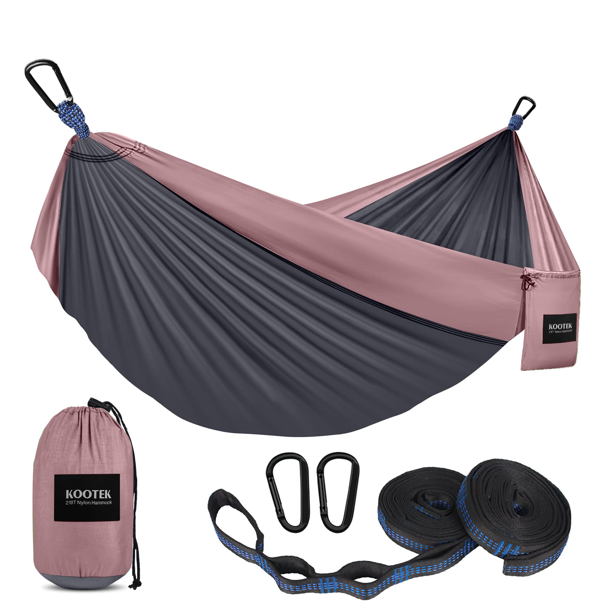 Kootek Lightweight Portable Double & Single Camping Hammock with Tree Straps - Perfect for Outdoor Adventures, Hiking, Beach Travel, and Backpacking | Durable Camping Gear Essentials