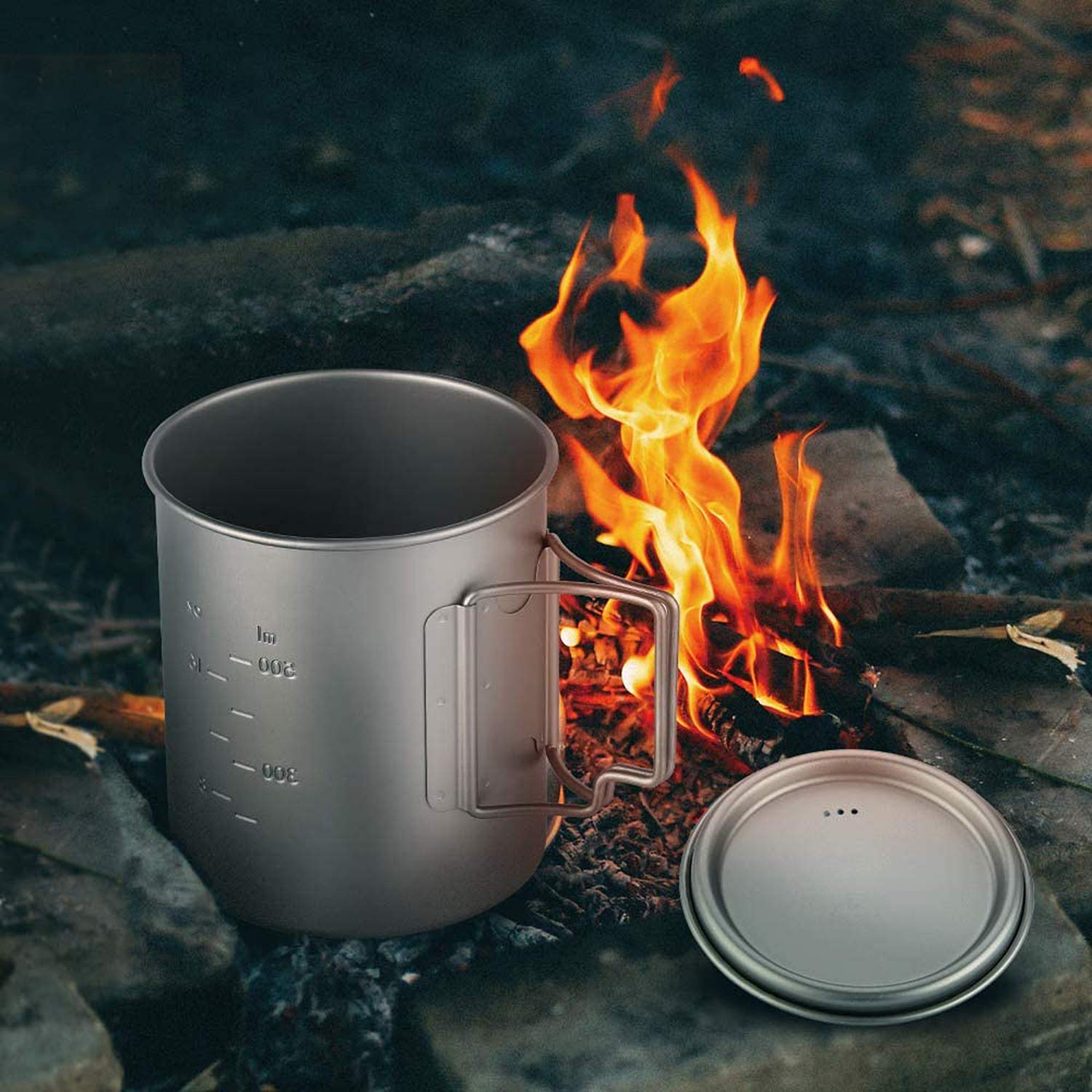 750ml Titanium Camping Pot with Lid & Foldable Handle - Ultralight Backpacking Cookware for Coffee, Cooking & Outdoor Adventures | Perfect for Hiking, Camping & Survival Gear
