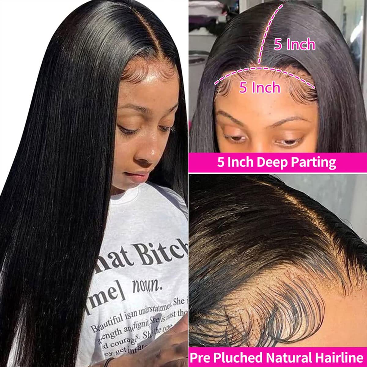 5x5 HD Lace Front Wigs Human Hair - Brazilian Virgin Hair 180% Density 26 Inch - Soft & Smooth Natural Black Color with Baby Hair for Black Women | Perfect for Daily Wear, Special Occasions & Protective Styling