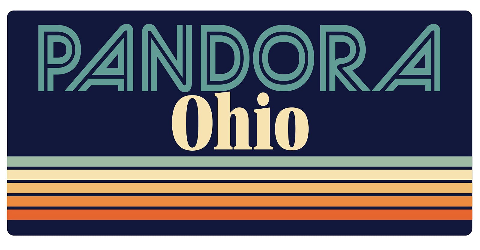 Vintage Pandora Ohio 5 x 2.5-Inch Retro Fridge Magnet - Collectible Souvenir for Home, Office & Travel Decor - Perfect for Refrigerators, Lockers & Metal Surfaces