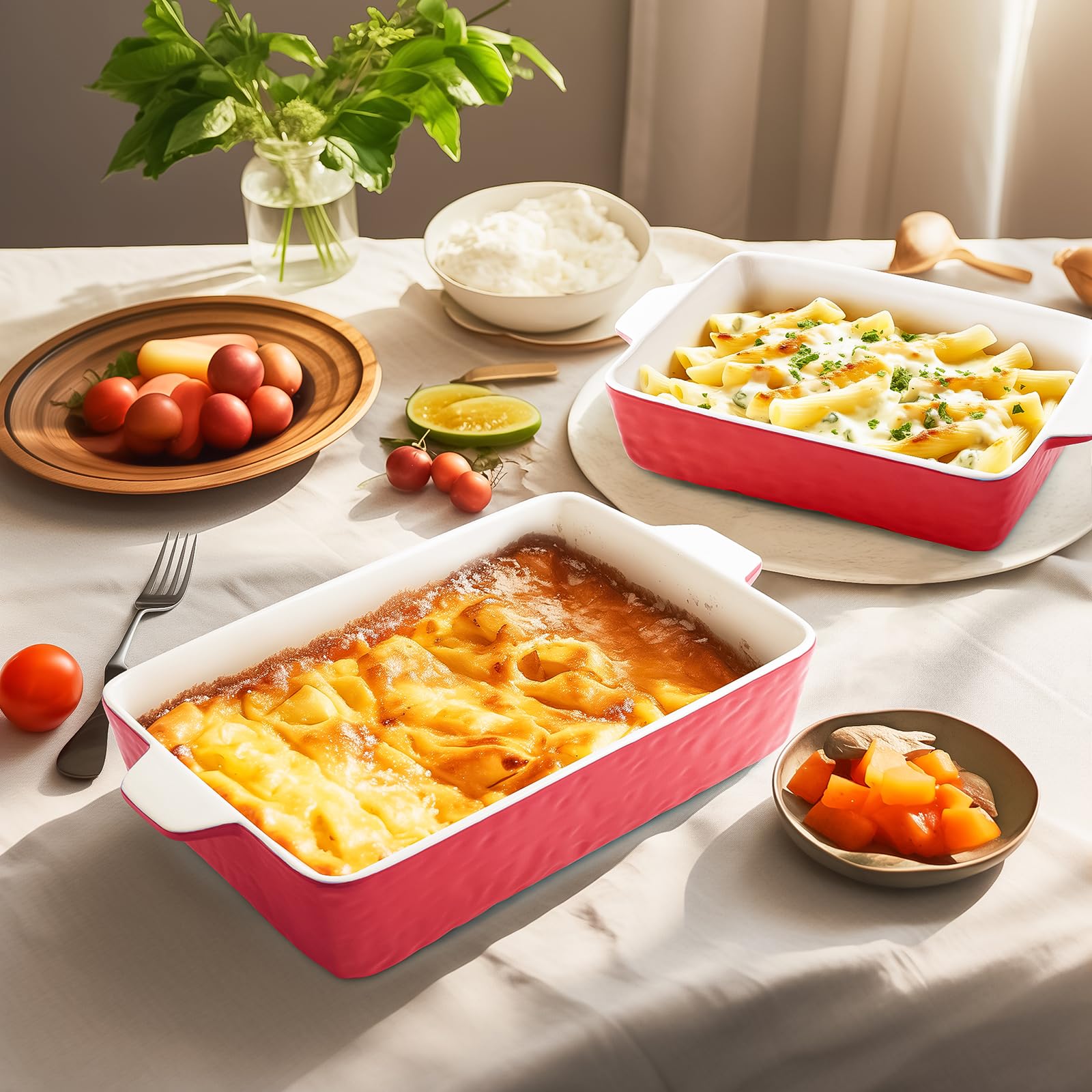 3-Piece Ceramic Casserole Dish Set - 11.6