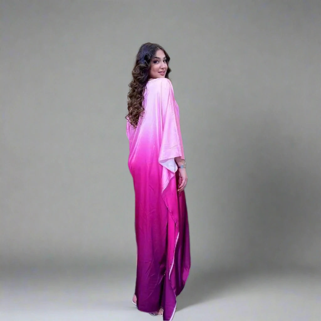 Free Size Batwing Sleeve Farasha Abaya Dress - Modest Islamic Women's Clothing for Prayer, Mosque & Special Occasions