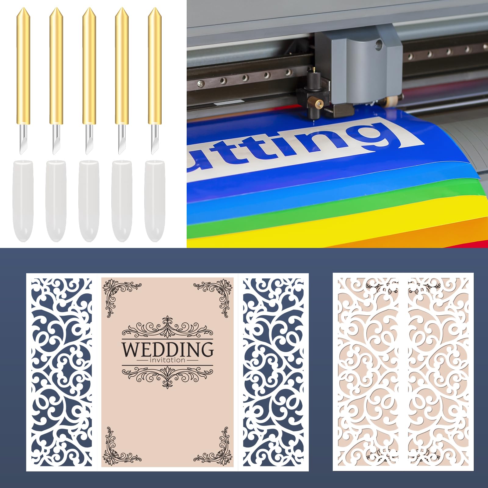 40P Premium Fine Point Blades for Cricut Explore Air 1/2/3 & Maker/Maker 3 - Replacement Cutting Blades for Vinyl, Stickers, Thin Cardstock & Film - Perfect for DIY Crafts, Scrapbooking & Home Decor Projects (40 Pack)