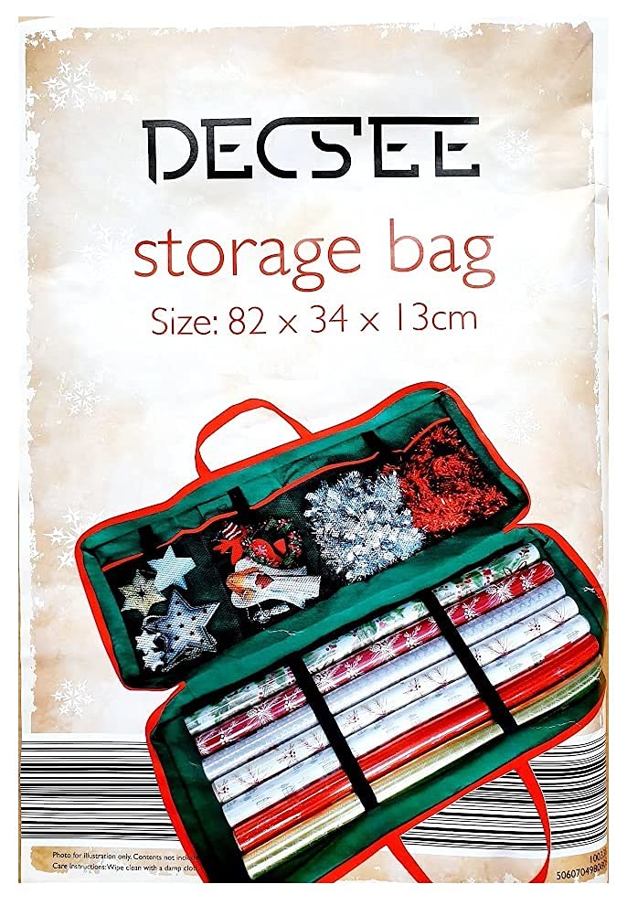 Christmas Wrapping Paper Storage Bag with Handle - Holiday Gift Wrap Organizer & Decoration Carrier for Xmas, Birthday, Party Supplies Storage - Perfect for Home, Office, and Travel Use