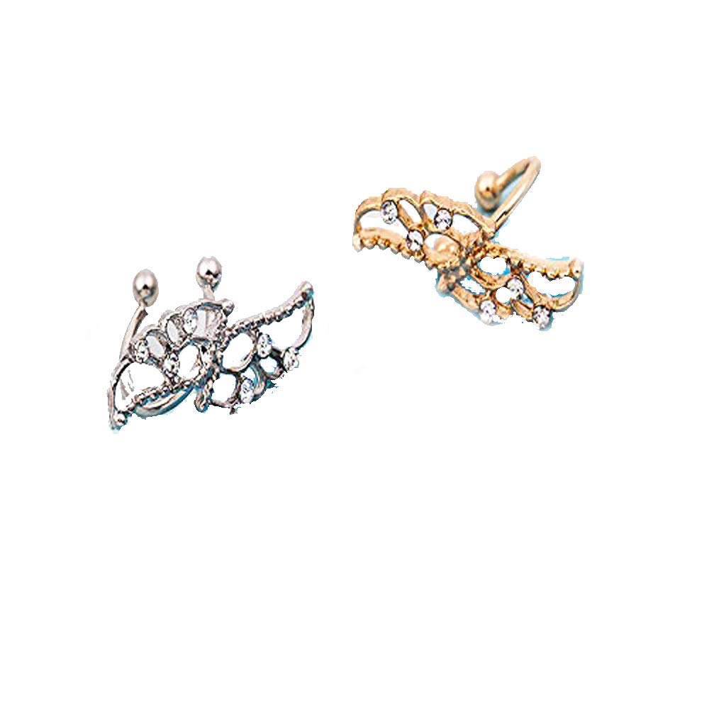 2 Pairs Non-Pierced Ear Cuffs Wrap Clip Earrings for Women - Boho Chic Jewelry for Parties, Weddings & Everyday Wear