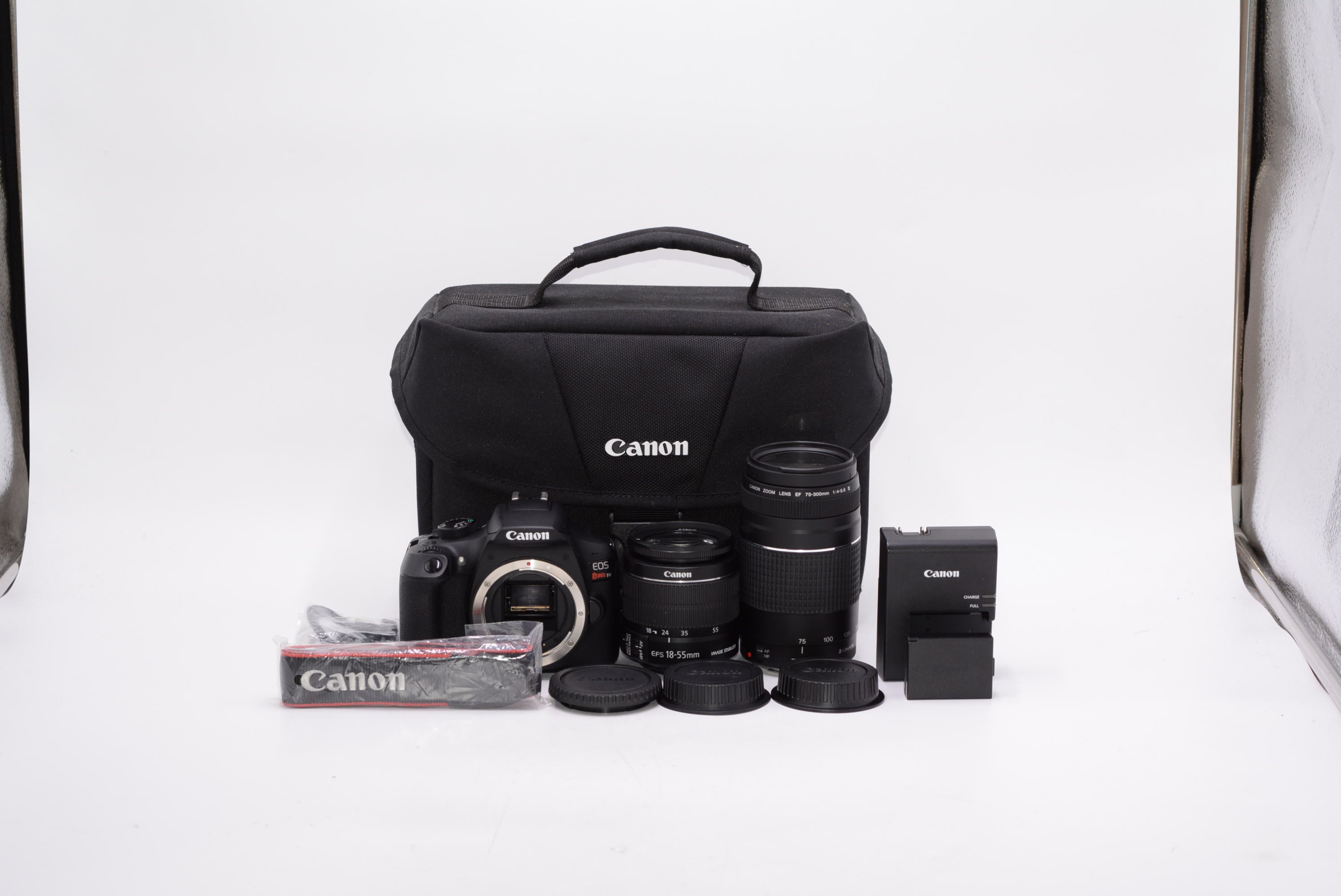 Canon EOS Rebel T5 DSLR Camera Bundle with EF-S 18-55mm & 75-300mm III Lenses - Used (AS IS) - Perfect for Photography Enthusiasts, Travel & Portrait Shots