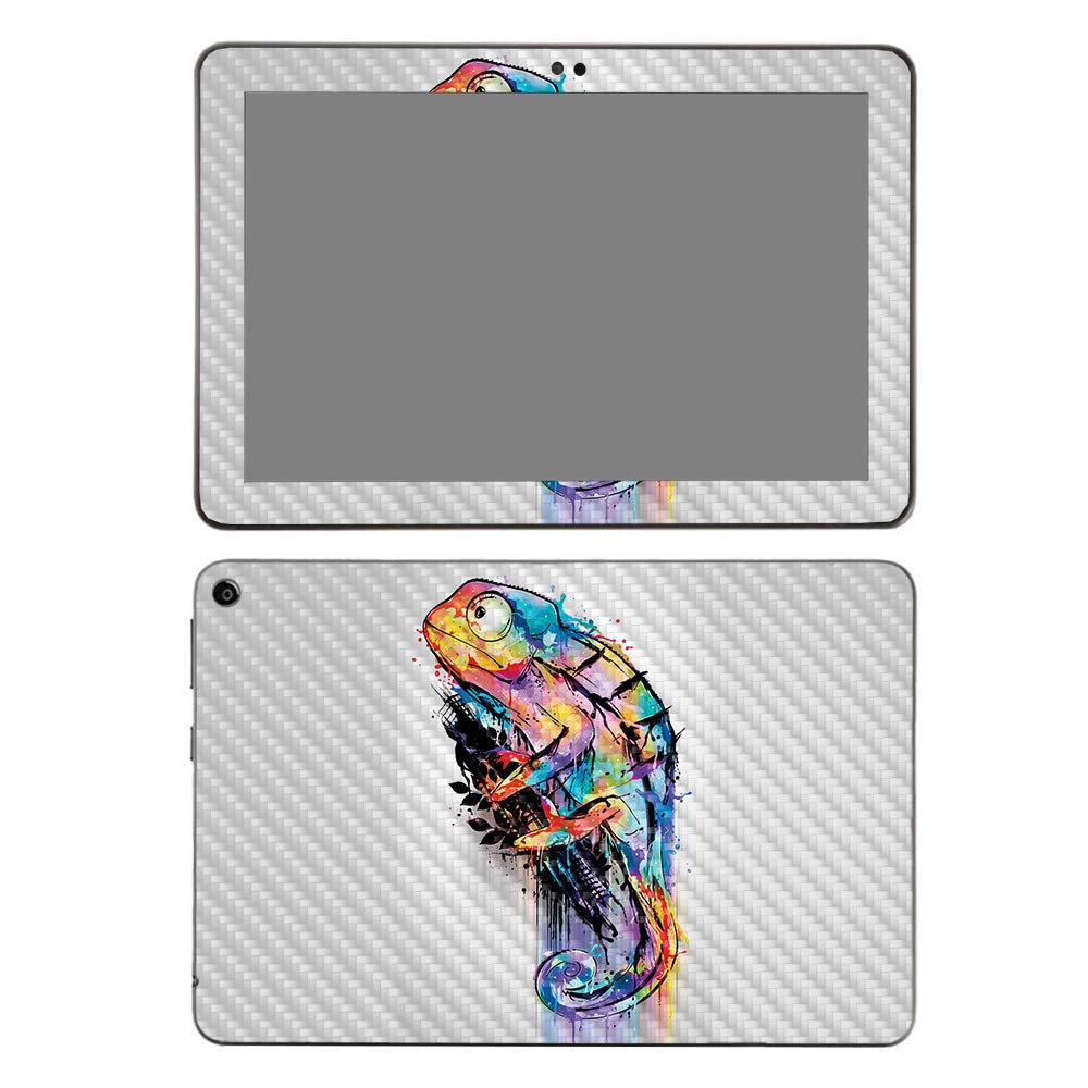 MightySkins Carbon Fiber Skin for Amazon Fire HD 8 (2020) - Rainbow Chameleon | Protective & Durable Textured Cover | Easy to Apply | Made in USA | Perfect for Travel, Work & Daily Tablet Protection