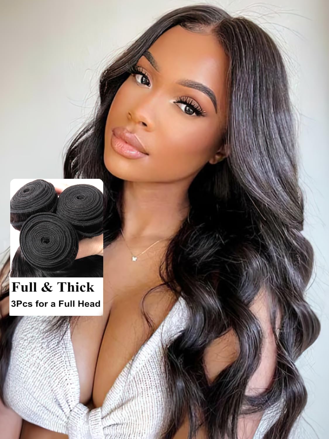 UNICE 100% Unprocessed Virgin Malaysian Body Wave Human Hair Weave - 3 Bundles (14/16/18 Inches) | Natural Color Sew-In Hair Extensions for Styling & Volume | Perfect for Daily Wear, Parties & Special Occasions