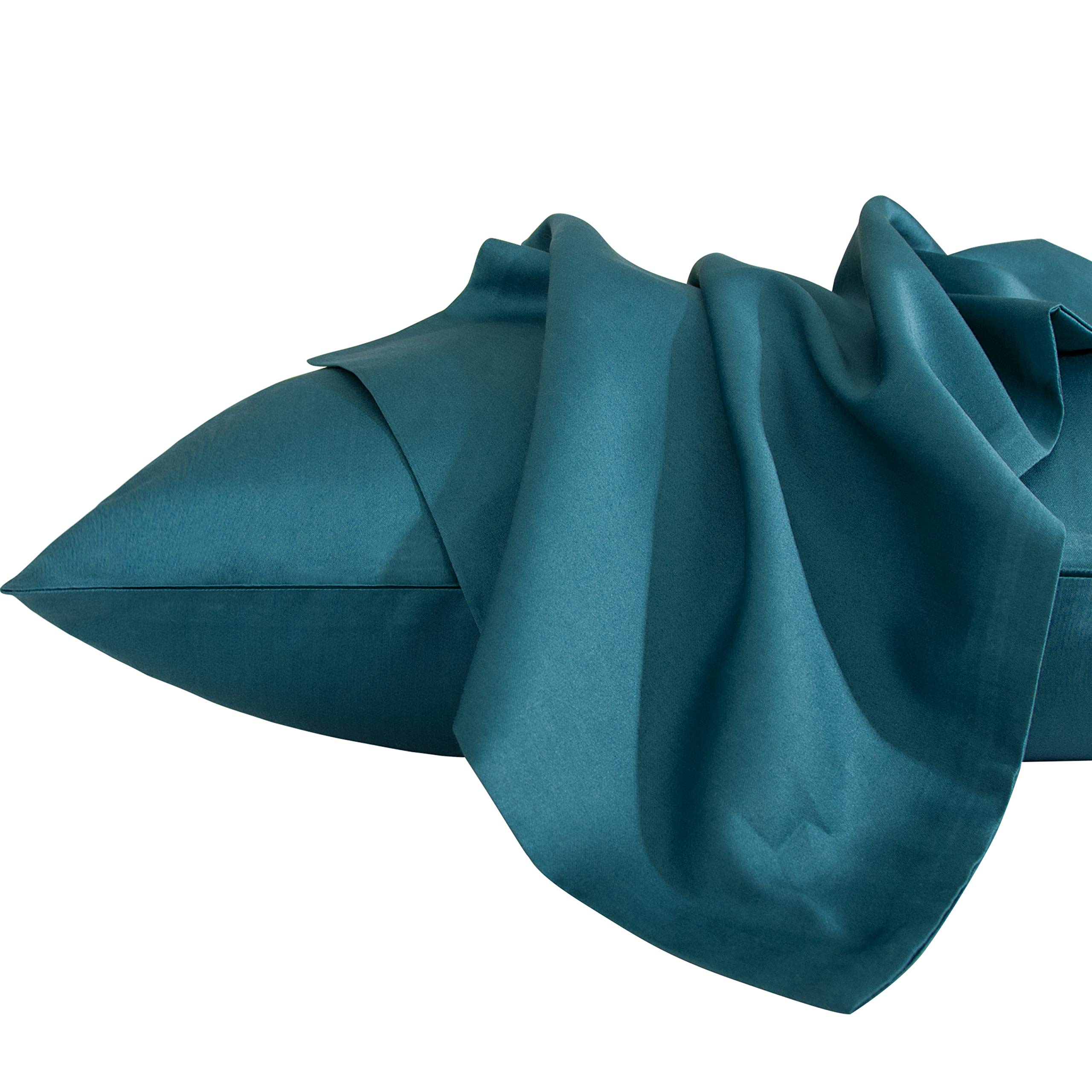 Premium Egyptian Cotton Queen Pillowcases Set of 2 - 500 Thread Count Soft & Breathable Envelope Closure Pillow Covers (20x30 Inches) - Luxury Bedding for Hotels, Guest Rooms & Home Decor in Slate Blue