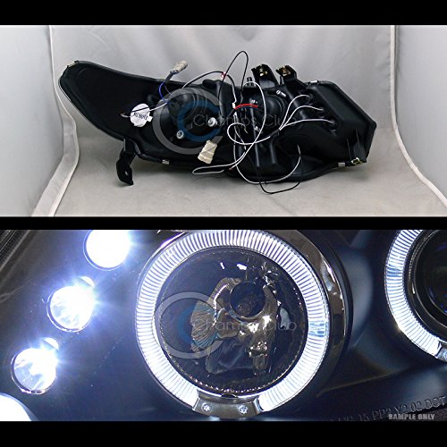 **Black DRL LED Halo Projector Headlights with Turn Signal - Compatible with 2006-2011 Honda Civic Coupe | Upgrade for Enhanced Night Driving & Style**