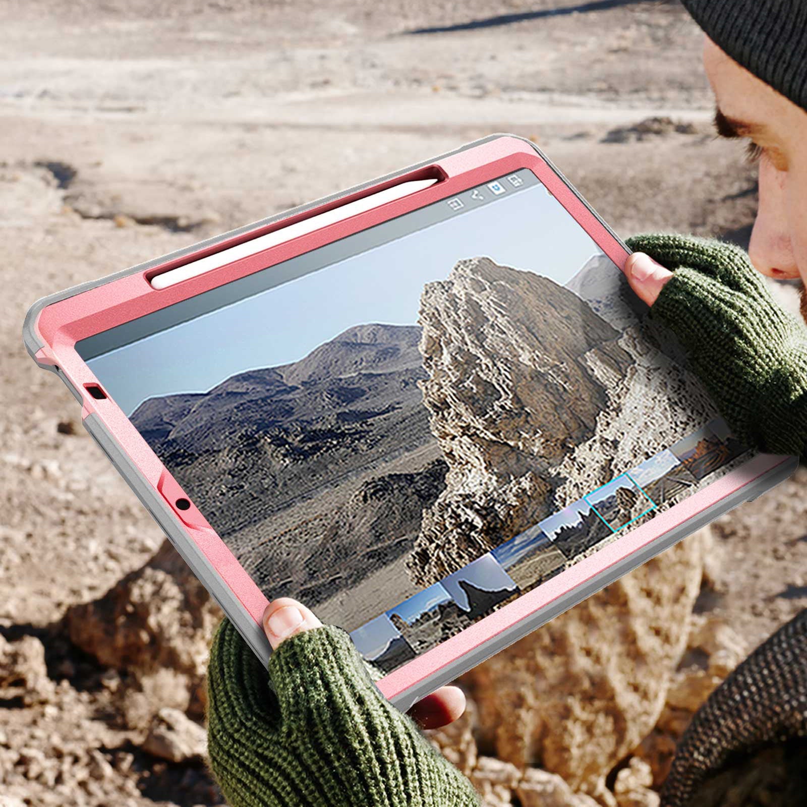 iPad Air 4 / 5 Unicorn Beetle PRO Rugged Case with Kickstand - Rose Gold (Open Box) | Shockproof Protective Cover for Work, Travel & Outdoor Activities