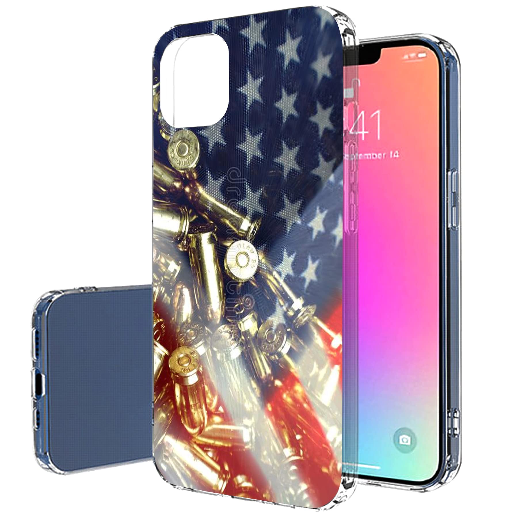 VIBECover Slim Case for Apple iPhone 13 Pro Max - Shockproof Flexible TPU Cover with Bullet Flag Design | Perfect for Outdoor Activities, Travel & Daily Protection