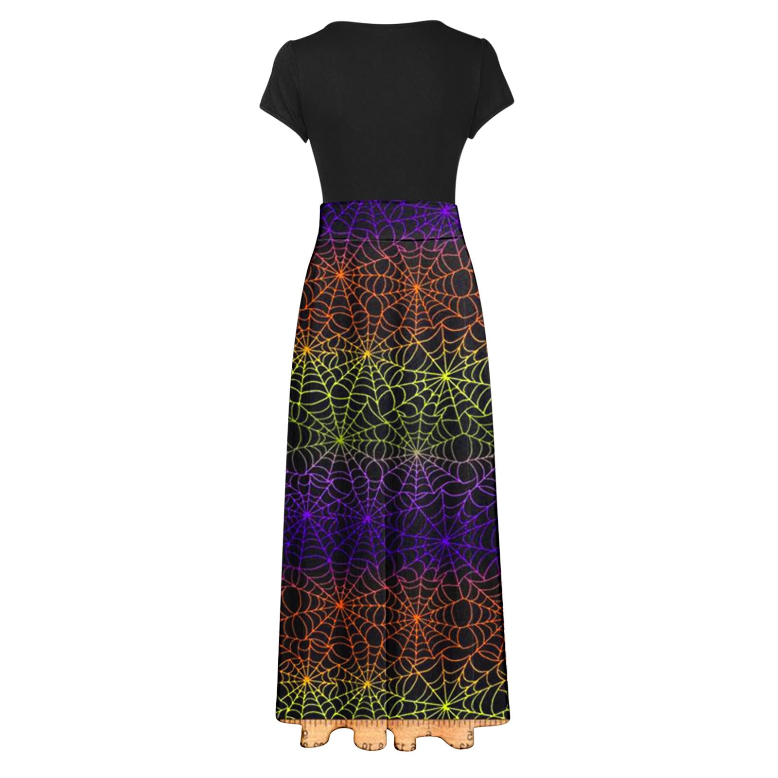 Vintage Style Women's Halloween Dress - Short Sleeve Printed A-Line Party Dress for Women | Halloween Costume, Cosplay, Themed Parties & Special Occasions