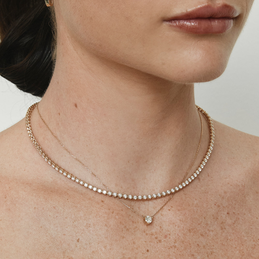4.00ct Lab Grown Diamond Tennis Necklace in 10k Gold - Elegant Jewelry for Weddings, Anniversaries & Special Occasions
