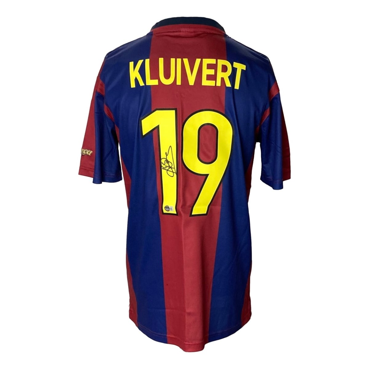 Patrick Kluivert Autographed Barcelona FC Nike Soccer Jersey - Authentic Signed Football Shirt for Collectors & Fans - Perfect for Memorabilia Displays, Gifts & Sports Enthusiasts
